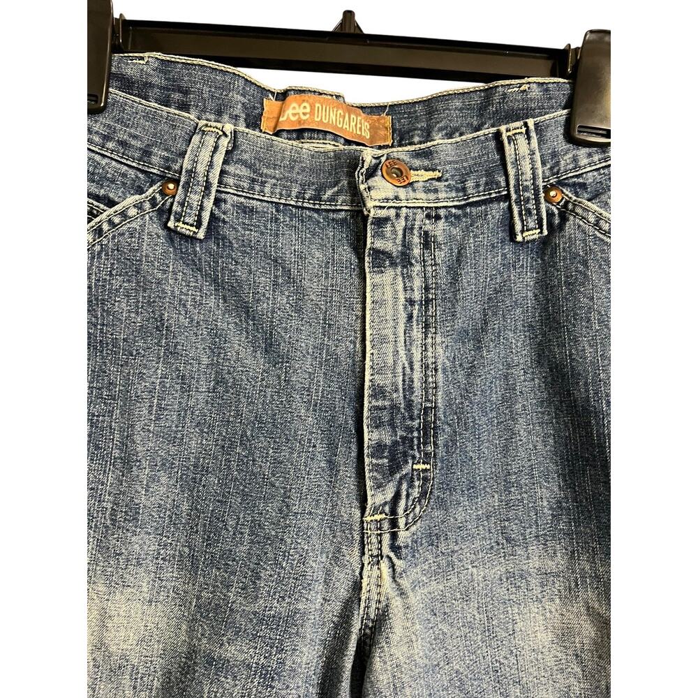 Lee Dungarees Denim Cargo Shorts Mens 34 Blue Carpenter Hammer Loop Distressed - Picture 4 of 9